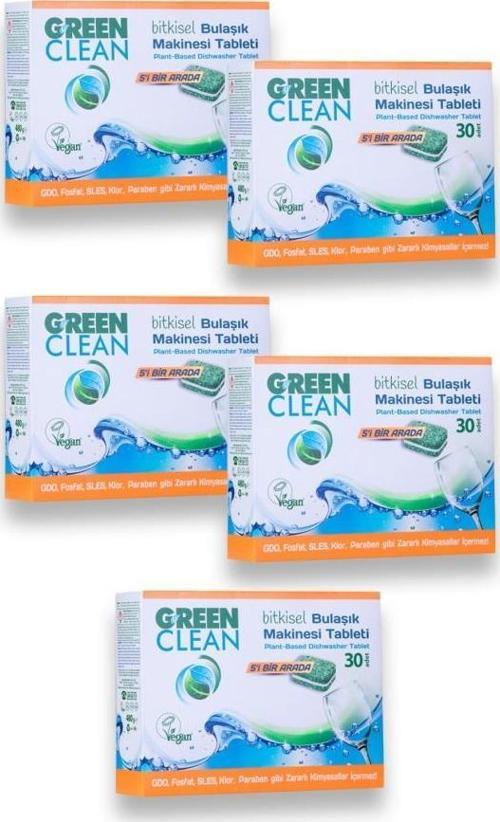 Bitkisel Bulaşık Makinesi Tableti 30 Adet 5'li Set