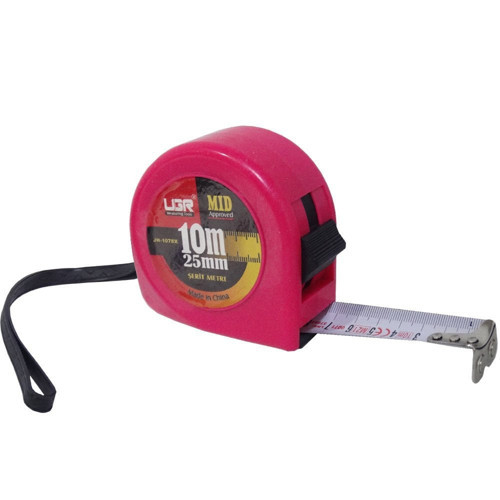 JH-1078X Şerit Metre Mıknatıslı 10 Metre 25mm Kırmızı