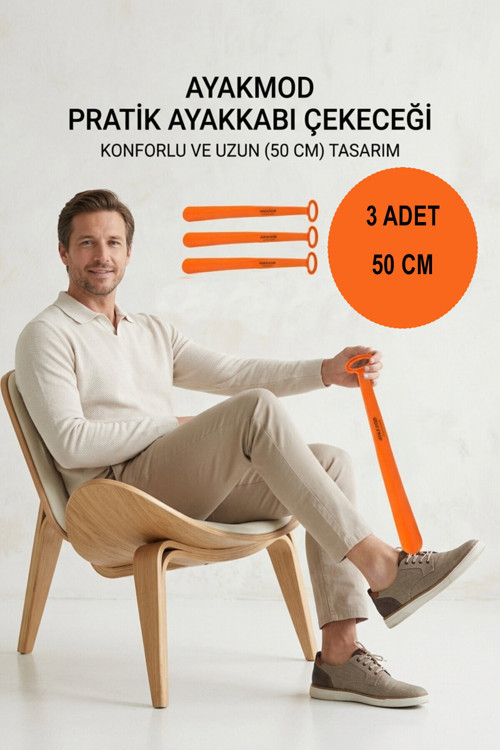 Turuncu Hafif Esnek Büyük Boy 3'lü Ayakkabı Çekeceği