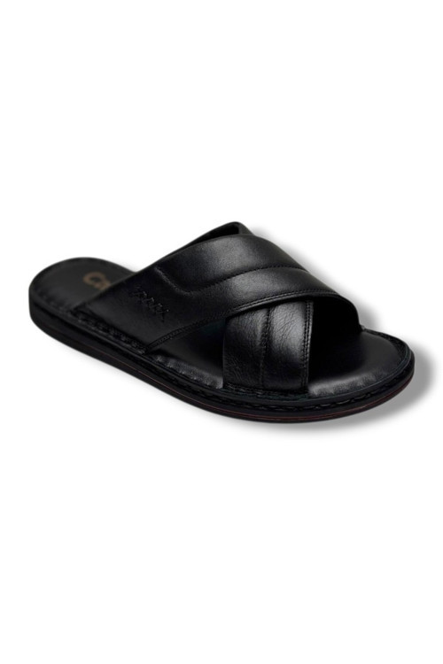170-26 Hakiki Deri Ultra Soft Çapraz Bant Anatomik Erkek Terlik 40-47