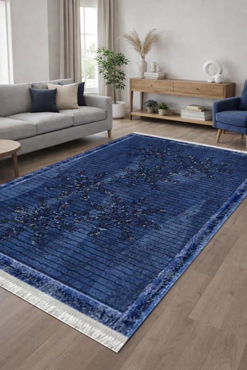 Kaymaz Dot Taban Dijital Baskılı Yıkanabilir Leke Tutmayan Salon Halısı Yolluk