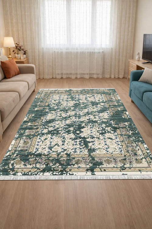 Kaymaz Dot Taban Dijital Baskılı Yıkanabilir Leke Tutmayan Salon Halısı Yolluk