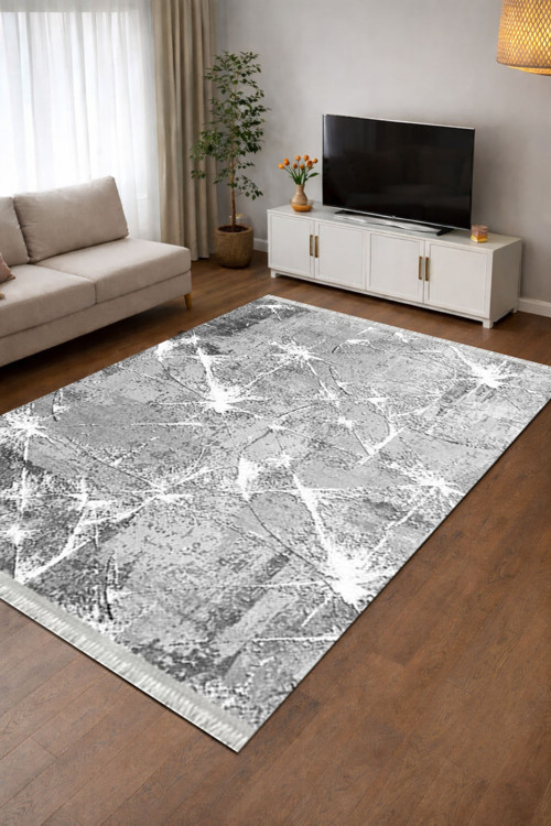 Kaymaz Dot Taban Dijital Baskılı Yıkanabilir Leke Tutmayan Salon Halısı Yolluk