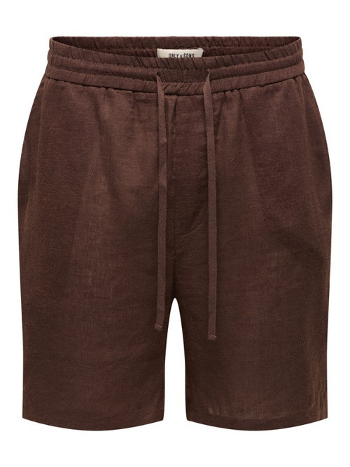 ONSLAURENCE LINEN BLEND SHORTS NOOS Erkek Kahverengi Şort - 22036246