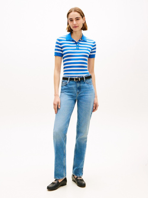 LIGHT LAYERING S/S POLO SWEATER Kadın Mavi Polo - WW0WW48503