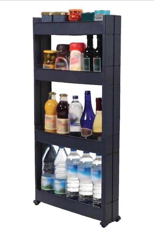 Çok Amaçlı Tekerlekli Raf Plastik Raf Mutfak Rafı Banyo Raf Sr-04