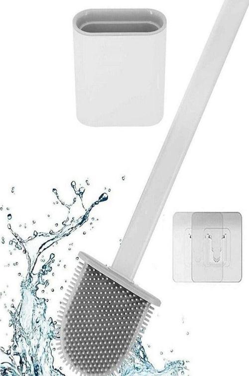 Beyaz Silikon WC Fırçası Poşetli YKT-6033