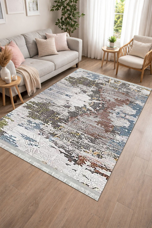Kaymaz Dot Taban Dijital Baskılı Yıkanabilir Leke Tutmayan Mutfak Halısı Yolluk