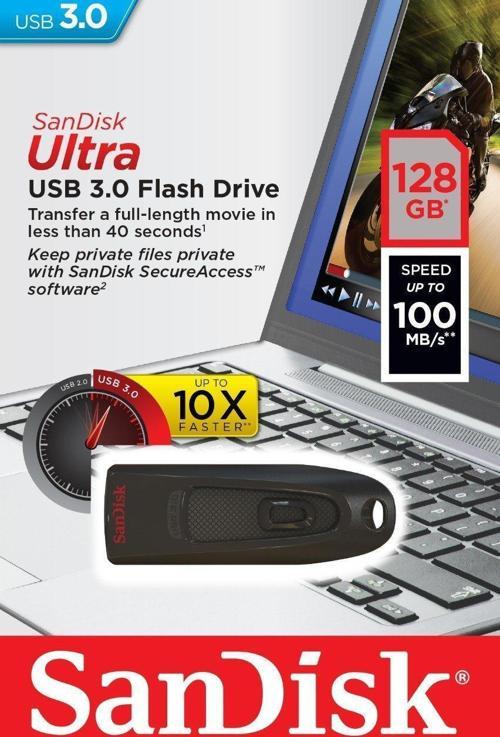 Ultra 128GB USB 3.0 Flash Bellek 100MB/s SDCZ48-128G-U46