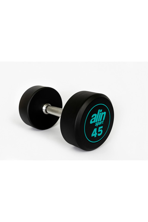 ALİN Sport 45 KG Kauçuk Kaplı Profesyonel Olimpik DUMBBELL ( Dambıl ) – YEŞİL ALİN