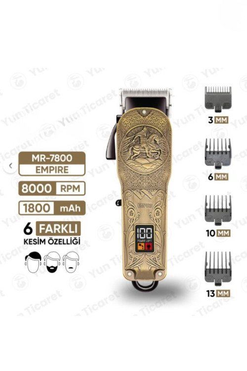 Jpr-7800 Empire Şarj Göstergeli 6 Kademeli 8000 Rpm 1800 Mah Saç Sakal Tıraş Makinesi Erkek B