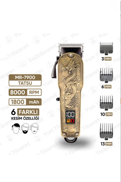 Jpr-7900 Tatsu Şarj Göstergeli 6 Kademeli 8000 Rpm 1800 Mah Saç Sakal Tıraş Makinesi Erkek Ba