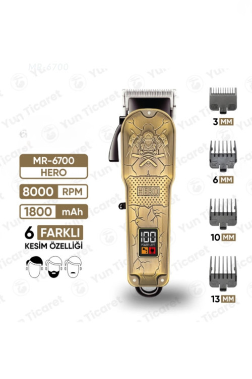 Jpr-6700 Hero Şarj Göstergeli 6 Kademeli 8000 Rpm 1800 Mah Saç Sakal Tıraş Makinesi Erkek Bak
