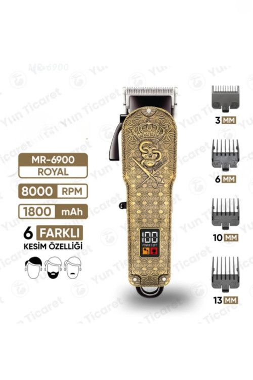 Jpr-6900 Royal Şarj Göstergeli 6 Kademeli 8000 Rpm 1800 Mah Saç Sakal Tıraş Makinesi Erkek Ba