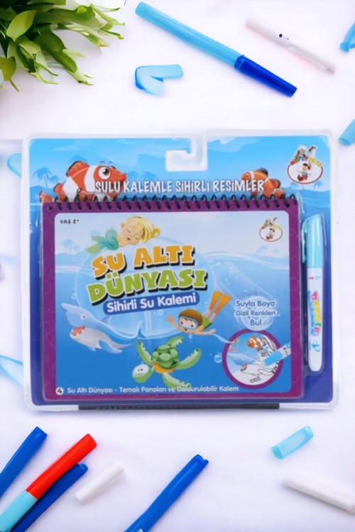 Sihirli Özel Sulu Kalem İle Boyama Kitabı Set | Su Altı Dünyası Temalı Water Magic