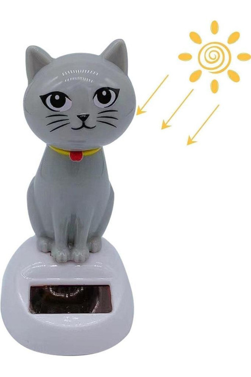 Güneş Enerjili Solar Dans Eden Figür Sallanan Kedi Figürü Araba Masaüstü Hediyelik Dekoru Parti Cat