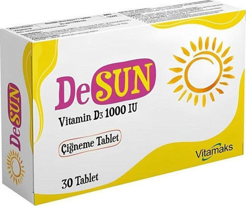 Desun Vitamin D3 1000IU 30 Çiğneme Tableti