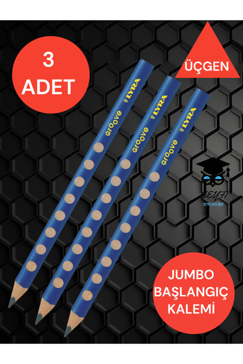 ÜÇGEN JUMBO BAŞLANGIÇ KALEMİ 3 ADET KALIN KURŞUN KALEM LYRA GROOVE