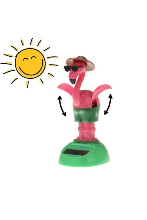 Güneş Enerjili Solar Dans Eden Figür Sallanan Flamingo Figürü Araba Masaüstü Hediyelik Dekoru Parti Süs