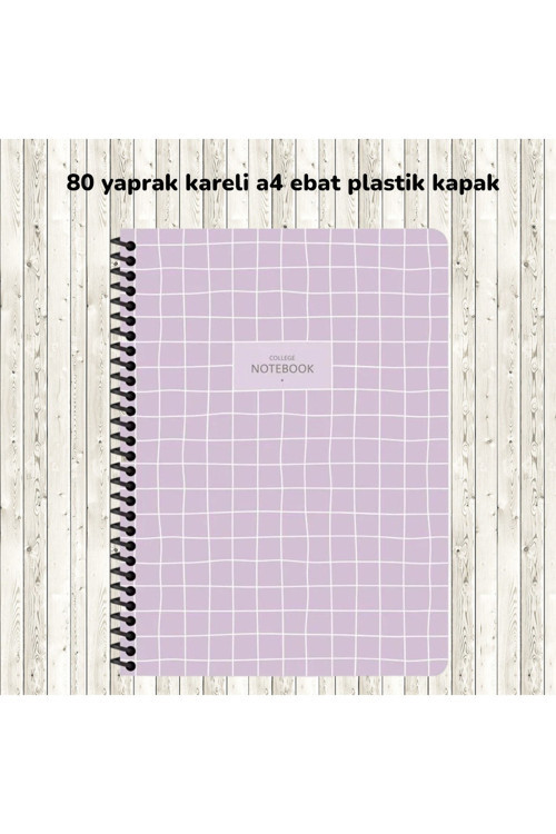 KARELİ A4 80 YAPRAK PLASTİK KAPAK TELLİ DEFTER COLLEGE KESKİN COLOR