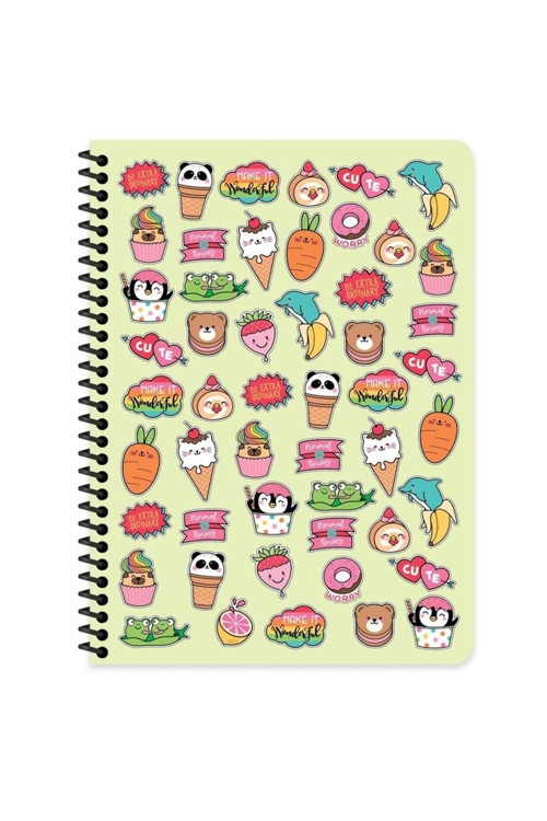 KARELİ 16x22 CM 80 YAPRAK PLASTİK KAPAK TELLİ DEFTER 60 GRAM BEYAZ SAYFA