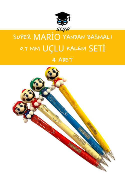 0.7 VERSATİL UÇLU KALEM SETİ SÜPER MARİO 4 ADET