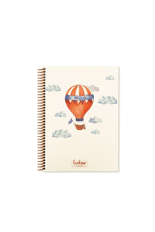 20x28 Cm 100 Yaprak Çizgisiz Balon Sert Kapak Telli Defter 60 Gr Krem Rengi Kaliteli Kağıt