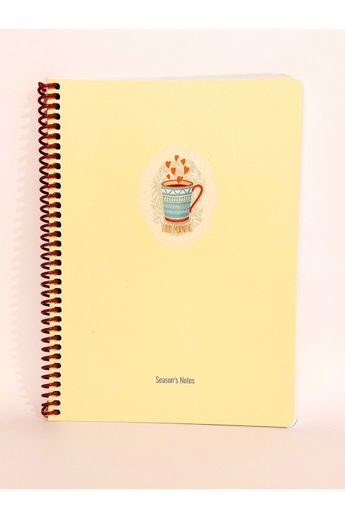 80 Sayfa Çizgisiz Telli Defter Kahve Temalı 16x22 Cm 60 Gr Beyaz Kağıt