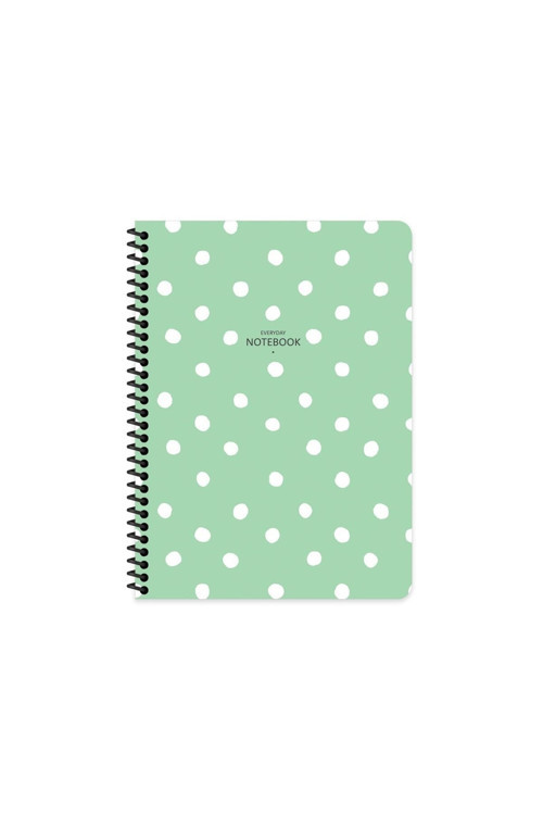 16x22 Cm Puantiye Desen Telli Defter Çizgisiz Telli Beyaz 80 Sayfalı Plastik Kapak
