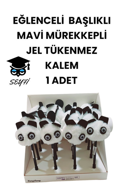 EĞLENCELİ BAŞLIKLI İNCE UÇLU JEL TÜKENMEZ KALEM MAVİ MÜREKKEP