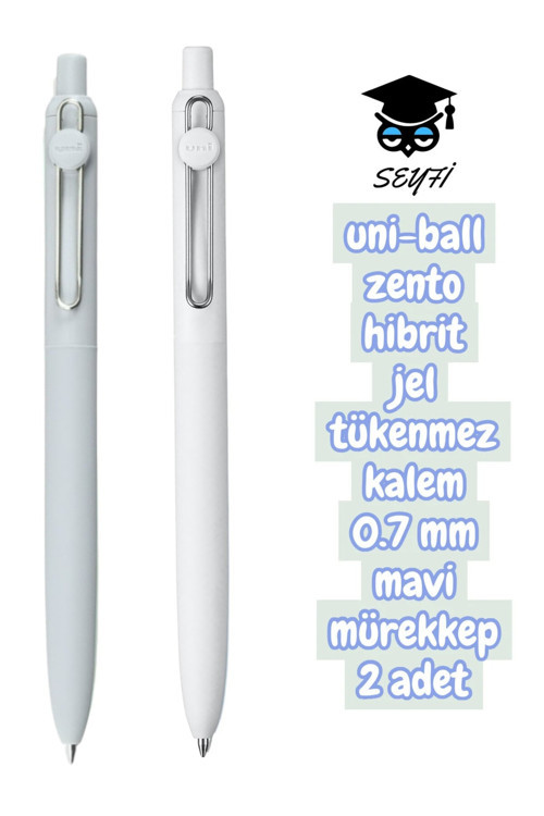 uni-ball zento hibrit jel tükenmez kalem 0.7 mm mavi mürekkep 2 adet uniball