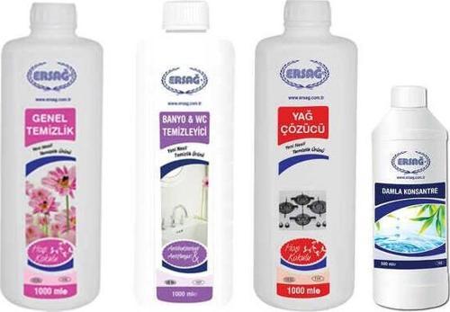 Genel Temizlik + Banyo & WC Temizleyici + Yağ Çöz + Damla Konsantre