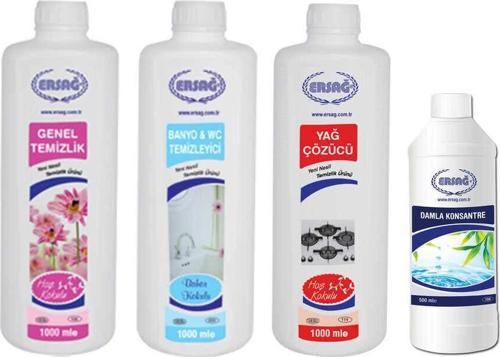 Genel Temizlik + Banyo & WC Temizleyici + Yağ Çöz + Damla Konsantre
