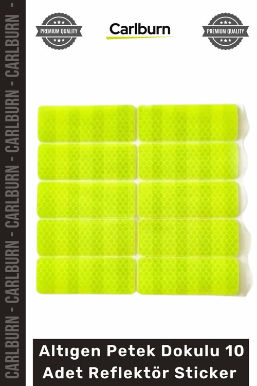 #Reflektör Honeycomb Reflektif Güvenlik Bandı Altıgen Petek Dokulu 10 Adet Reflektör Sticker Seti