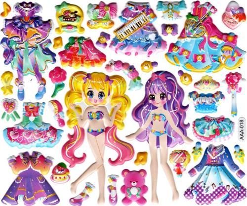 Sticker Kabartmalı Stiker Defter, Planlayıcı Etiket (AAA-018) - 15x13 cm - Kız Giydirme Dans