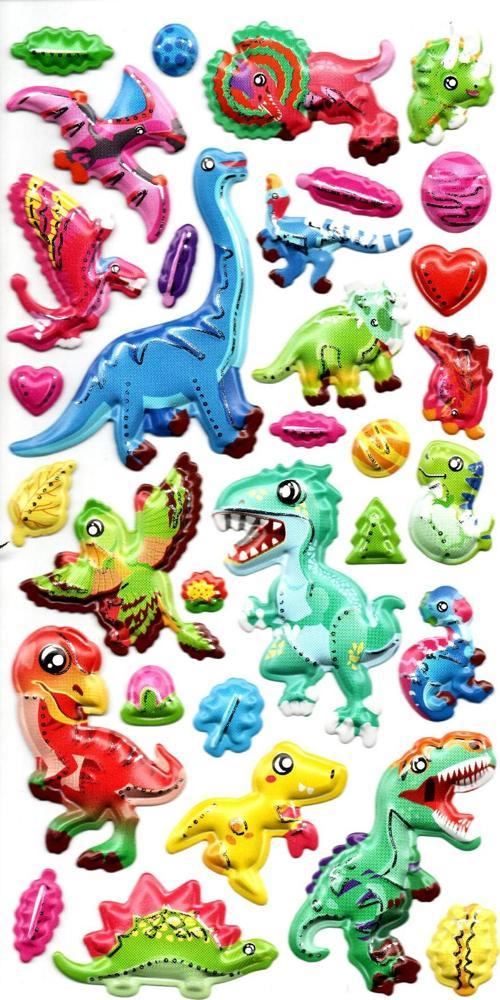 Sticker Kabartmalı Stiker Defter, Planlayıcı Etiket (limlra-029) - 17X9 cm - Dinazorlar
