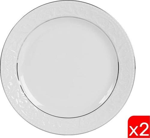 Hazan Platin Yaldız Düz Tabak 25cm 2 li 04POR031150
