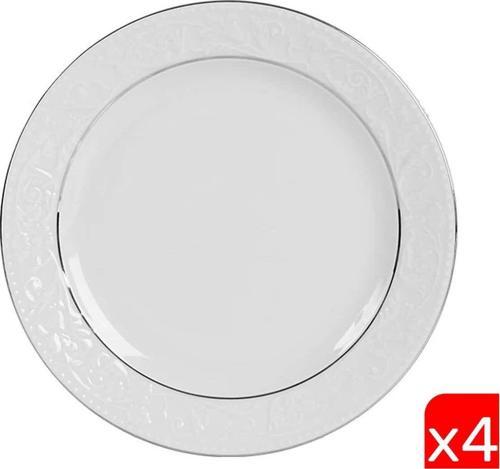 Hazan Platin Yaldız Düz Tabak 25cm 4 lü 04POR031150