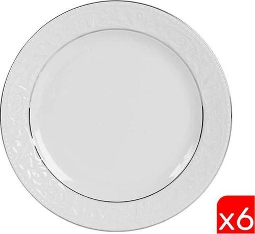 Hazan Platin Yaldız Düz Tabak 25cm 6 lı 04POR031150