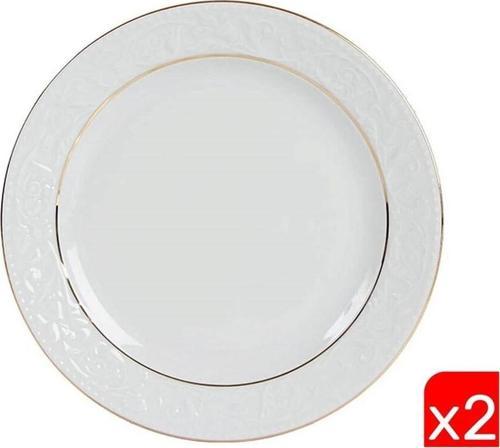 Hazan Altın Yaldız Düz Tabak 25cm 2 li 04POR031038