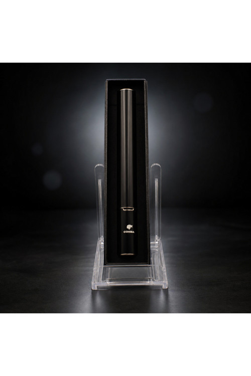 Cohiba Özel Üretim Siyah Metal Puro Tüpü & Tek Torch Pürmüz Puro Çakmağı