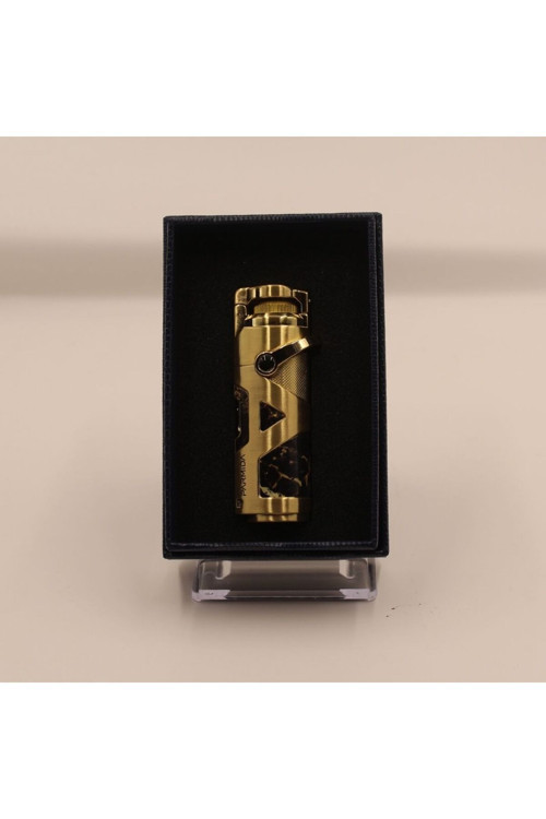 Parmida Tek Torch Pürmüz Gold Desenli Metal Puro Çakmağı