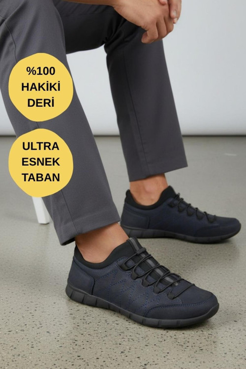 970 Ortopedik Taban Günlük Hakiki Deri Erkek Ayakkabı Esnek Hazır Taban Casual Ayakkabı