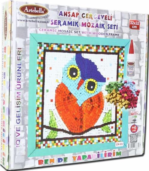 01 I Çocuk Ahşap Çerçeveli Seramik Mozaik Set +6 Yaş 32x32 cm