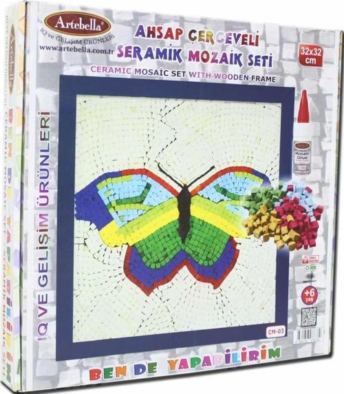 03 I Çocuk Ahşap Çerçeveli Seramik Mozaik Set +6 Yaş 32x32 cm