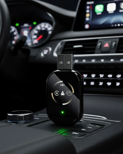 Araç İçi Kablosuz Carplay Android Auto Airplay Adaptörü