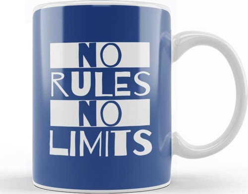 No Rules No Limits Slogan Kupa Bardak Porselen