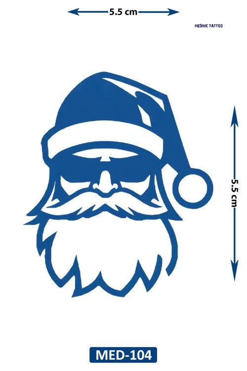 Noel Baba 5 Cm Minimal Geçici Dövme Yarı Kalıcı Geçici Dövme