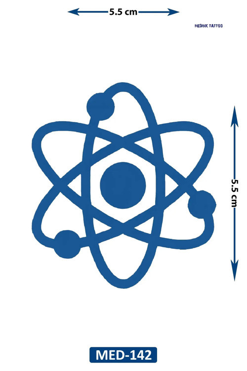 Atom Sembolü 5 Cm Minimal Geçici Dövme Yarı Kalıcı Geçici Dövme