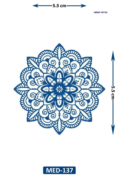 Mandala 5 Cm Minimal Geçici Dövme Yarı Kalıcı Geçici Dövme